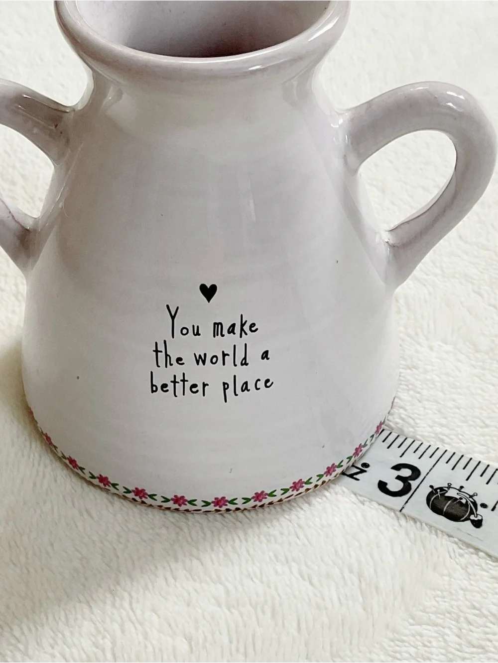 Natural Life Artisan Bud Vase You Make the World a Better Place Double Handle